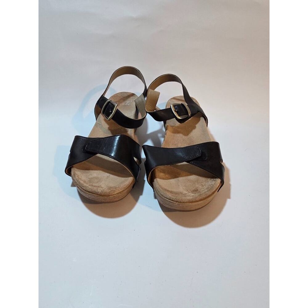 Dansko Black Wedge Sandals